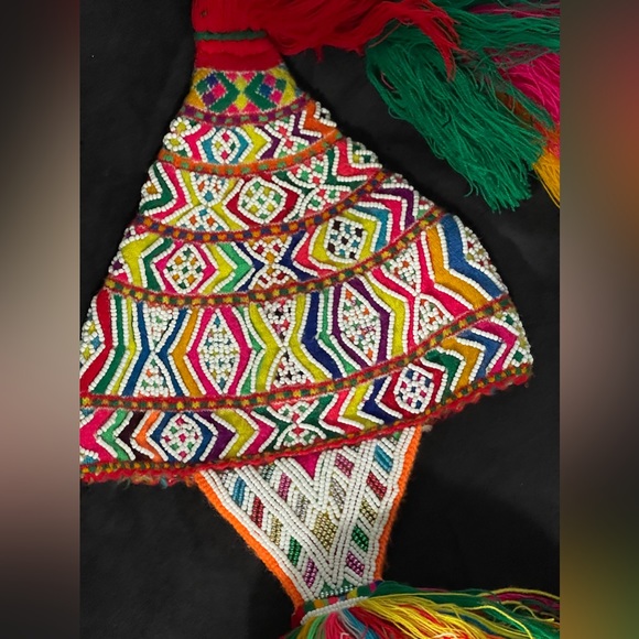 Unisex Beaded Shaman Ch'ullo Peruvian Winter Hat with Colorful Pom Poms Tassels - Picture 1 of 8